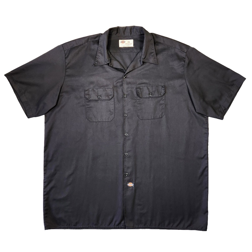 Dickies Shirt Mens 3XL Black Short Sleeve Work Utility Mechanic Grunge Punk Shop